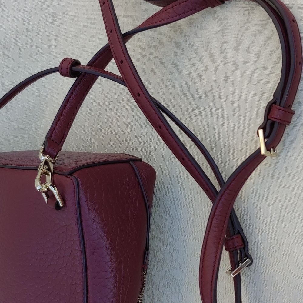 Kate Spade New York Mini Caden Carter Leather Women's Backpack Bag in Burgundy - Picture 13 of 16